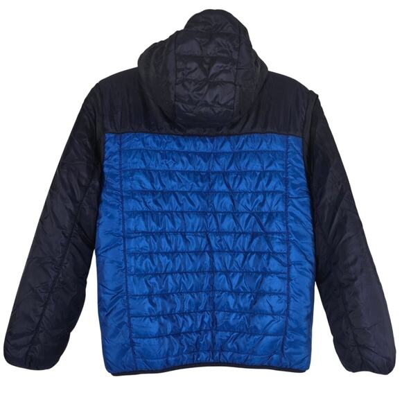 Eddie Bauer BOYS 2 Tone Reverable Sherpa Puffer Hooded Jacket L 14-16 - Picture 3 of 6